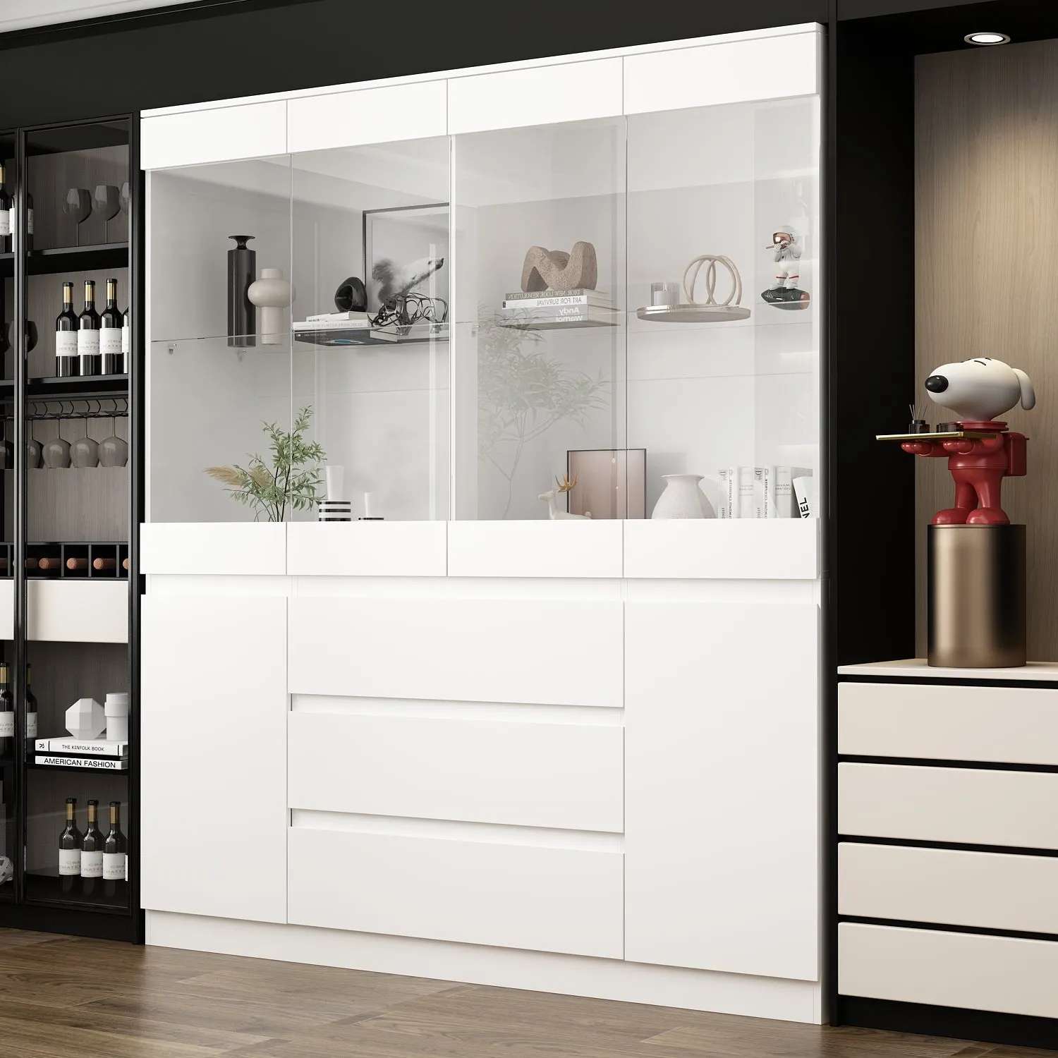 Elegent Display Cabinet With Strong Storage