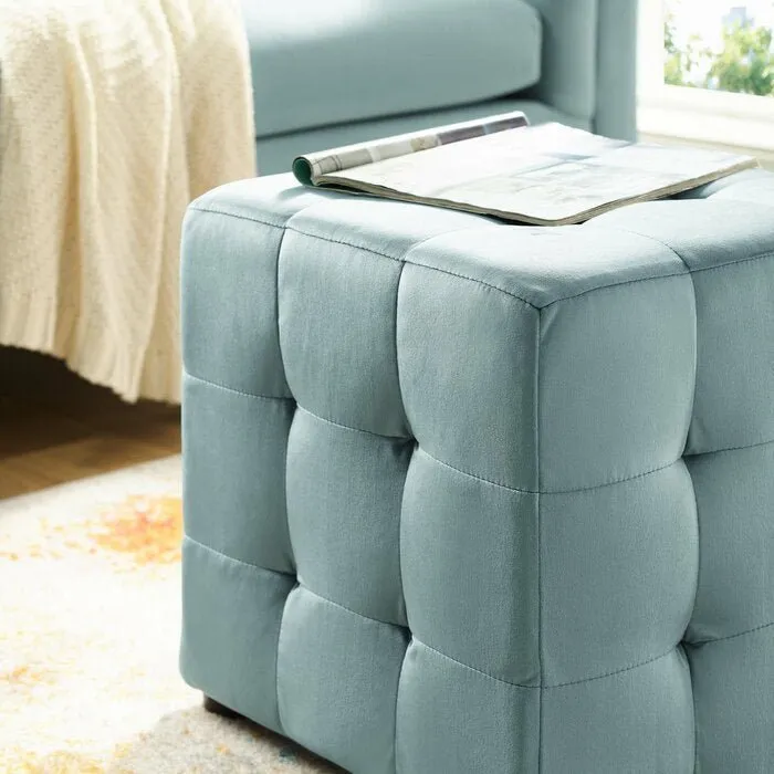 Emica Square Shape Fabric Ottoman Pouffe Puffy for Foot Rest Home Furniture