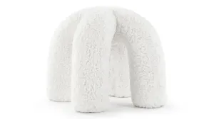 Estelle - Estelle Stool, White Vegan Wool