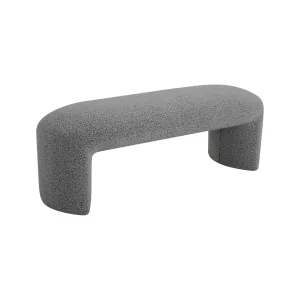 Everet 1.2m Long Ottoman Bench - Pepper Boucle