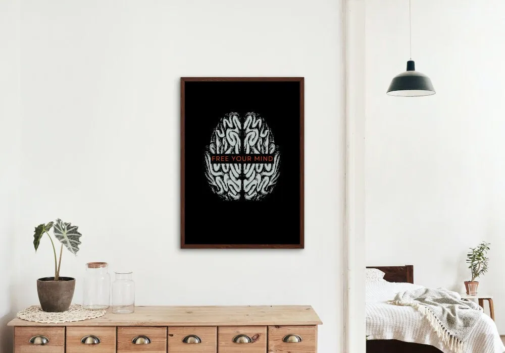 Free Your Mind PRINTABLE WALL ART, Indie Alternative Wall Art, Abstract Wall Art, Motivation Art, Anatomy Art, Brain Wall Art