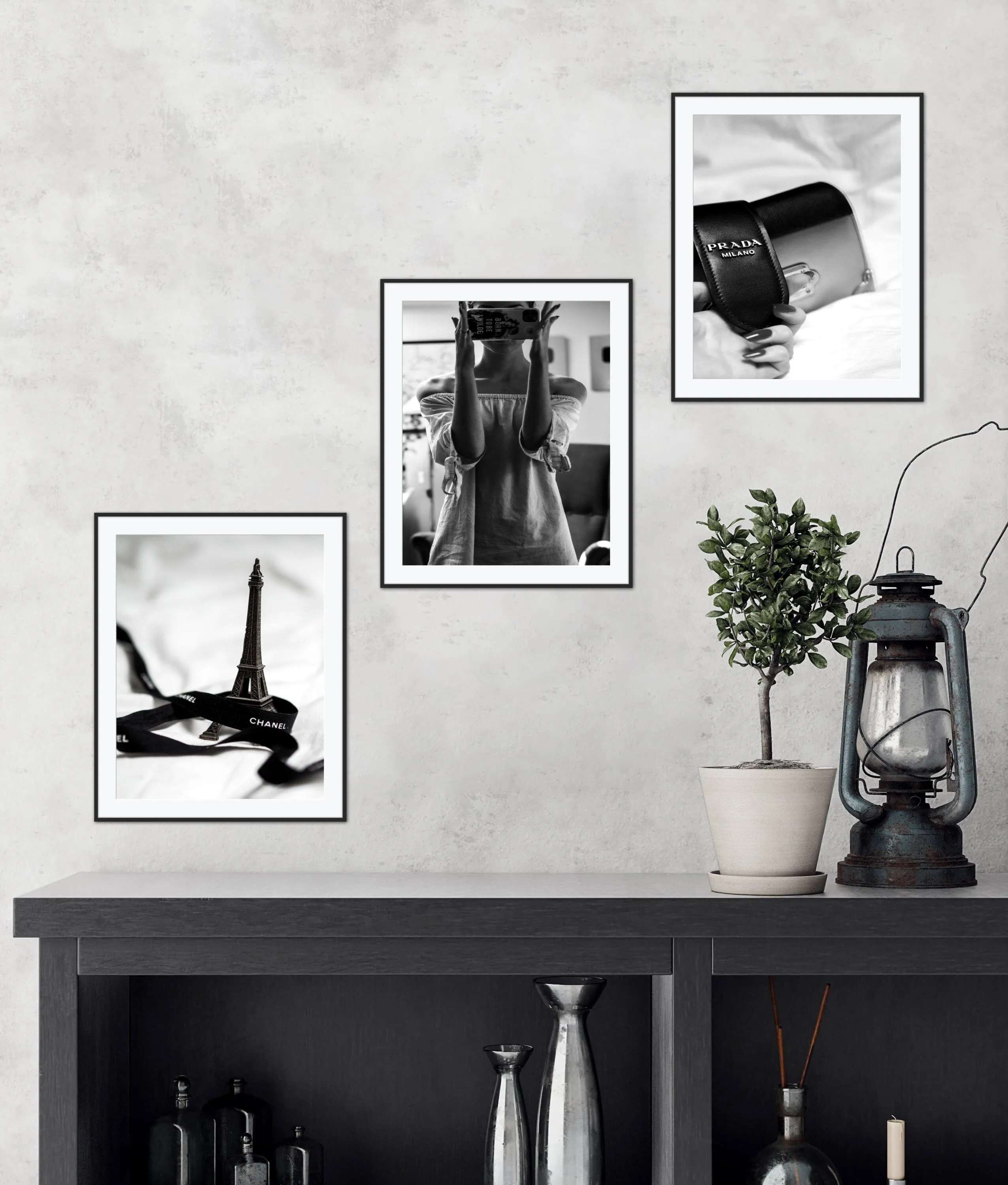 Glam Room Decor Set Of Three PRINTABLE WALL ART, Luxury Fashion Poster, Designer Poster, Black & White Prints, Glam Decor, Fashion Art Print