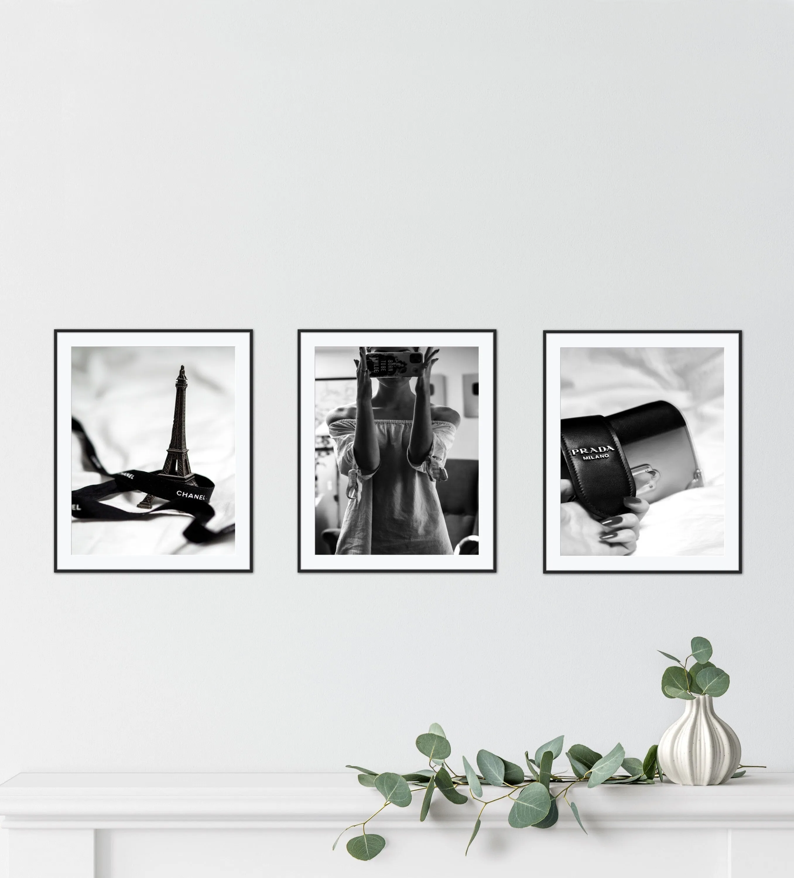 Glam Room Decor Set Of Three PRINTABLE WALL ART, Luxury Fashion Poster, Designer Poster, Black & White Prints, Glam Decor, Fashion Art Print