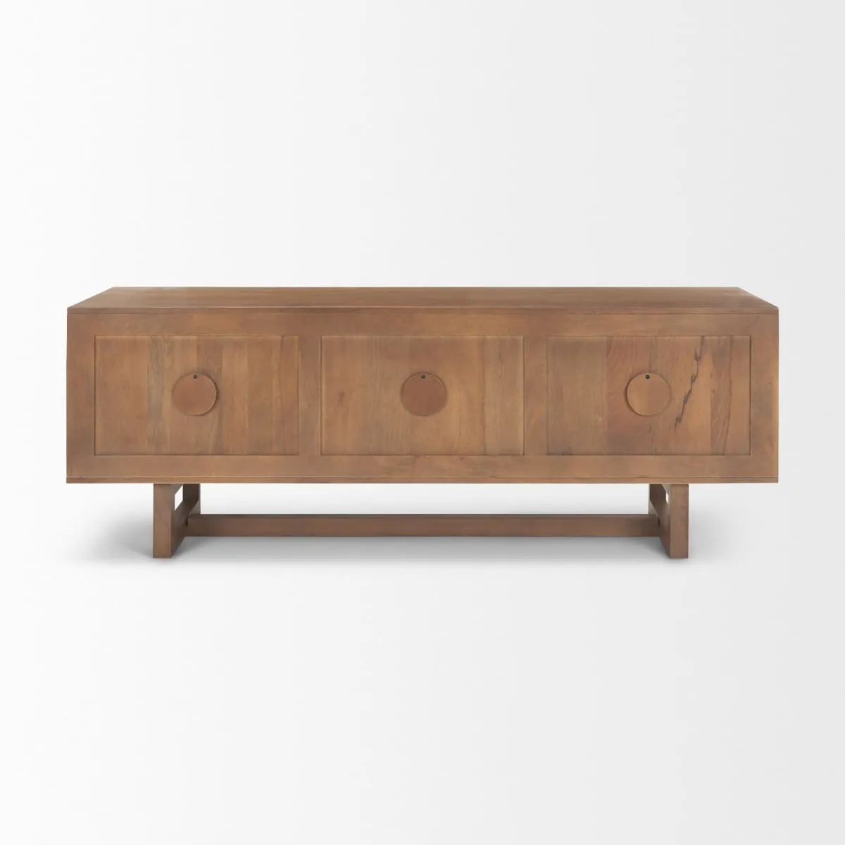 Grier Media Console Medium Brown Wood | Cane Accent