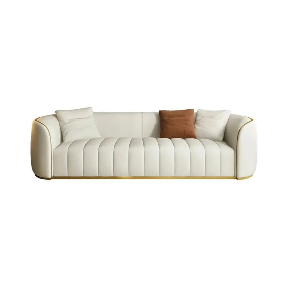 Ibiza Upholstered Sofa Set in White Suede