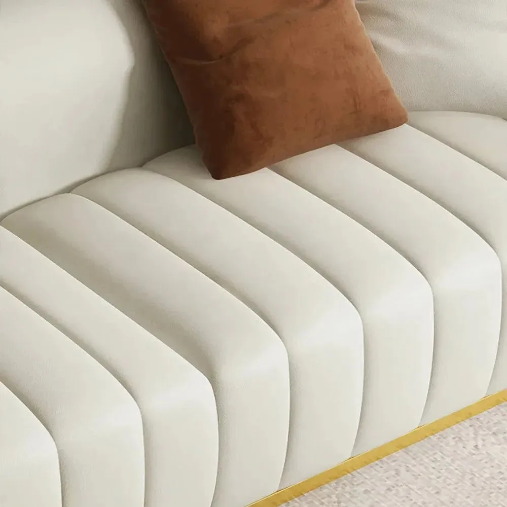 Ibiza Upholstered Sofa Set in White Suede