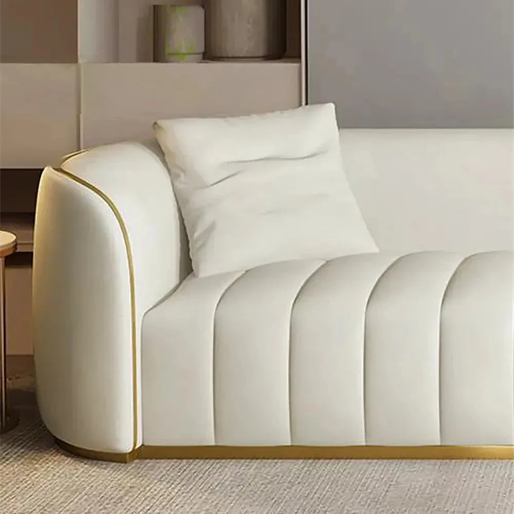 Ibiza Upholstered Sofa Set in White Suede