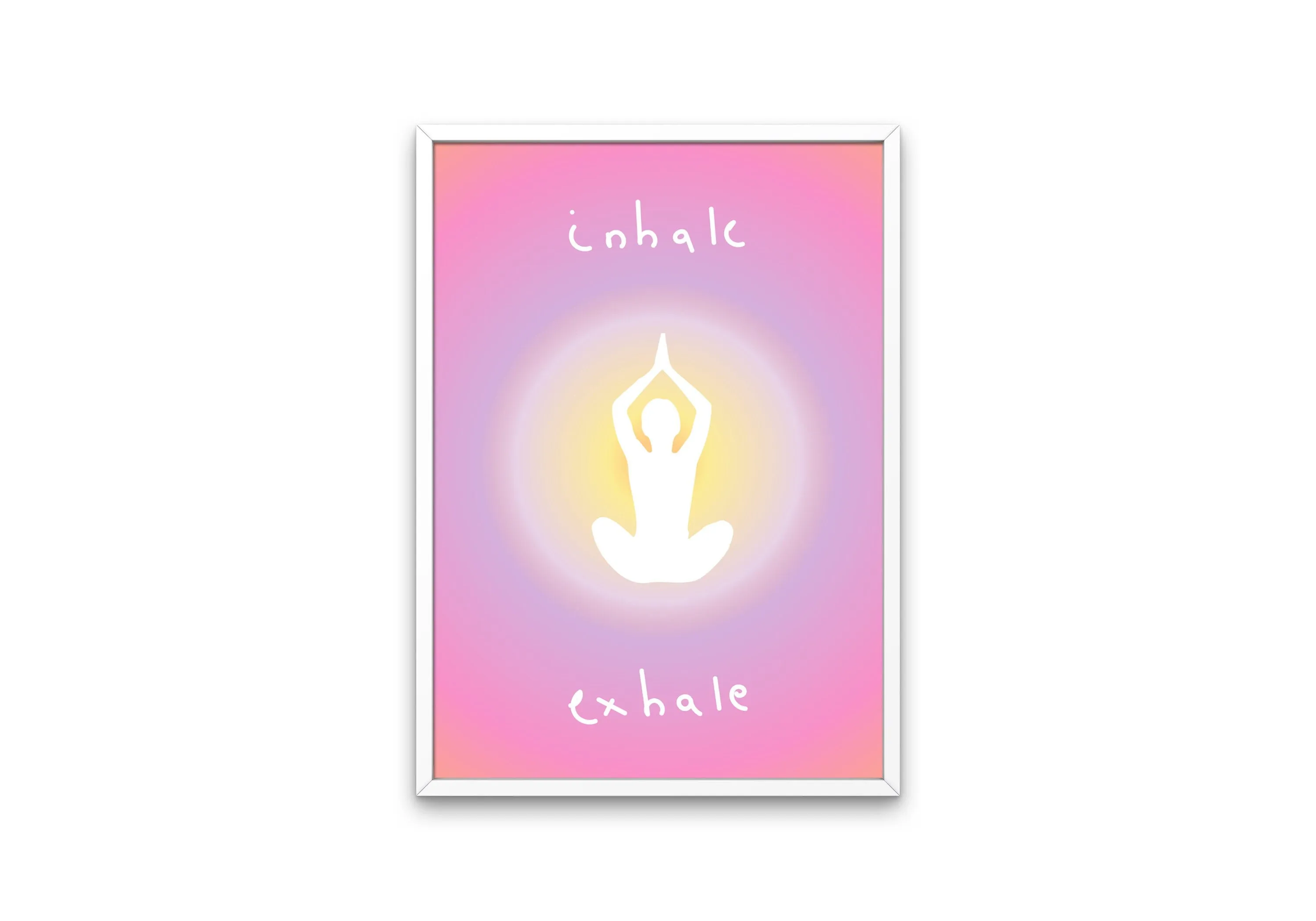 Inhale Exhale Yoga Poster PRINTABLE WALL ART, Danish Pastel, Sports Wall Art, Abstract Color, Aura Aesthetic Art Print, Yoga Pose Poster, Yoga Artwork, Zen Poster