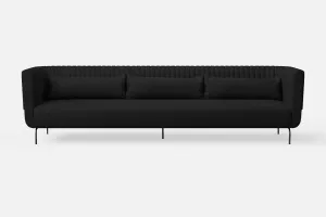 Jackson 4 Seater Sofa Black Leather