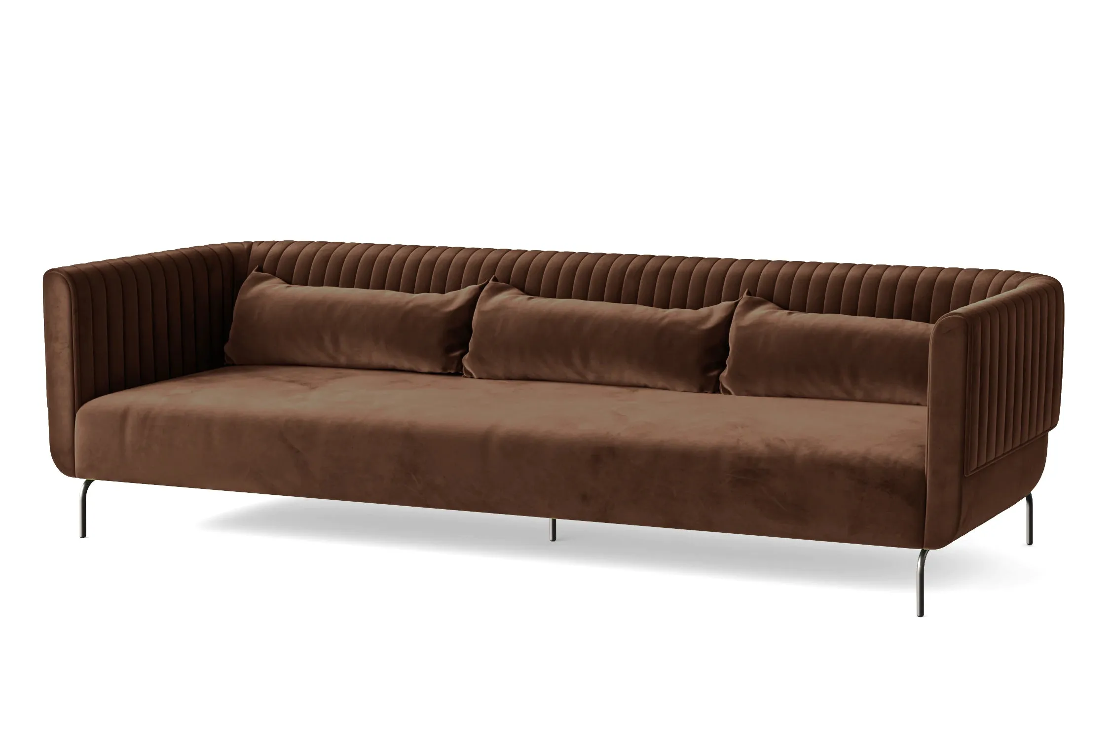 Jackson 4 Seater Sofa Coffee Brown Velvet