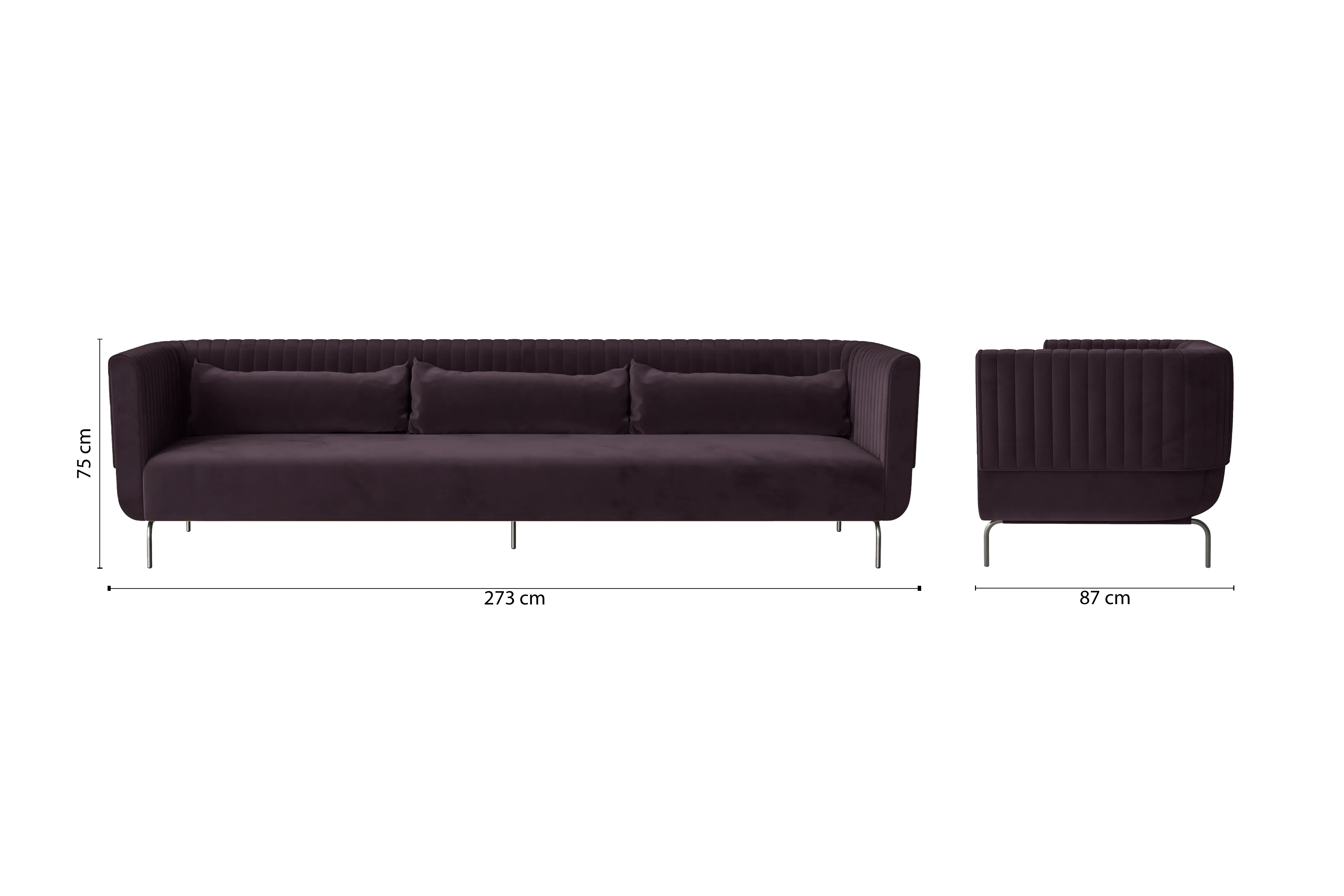 Jackson 4 Seater Sofa Purple Velvet