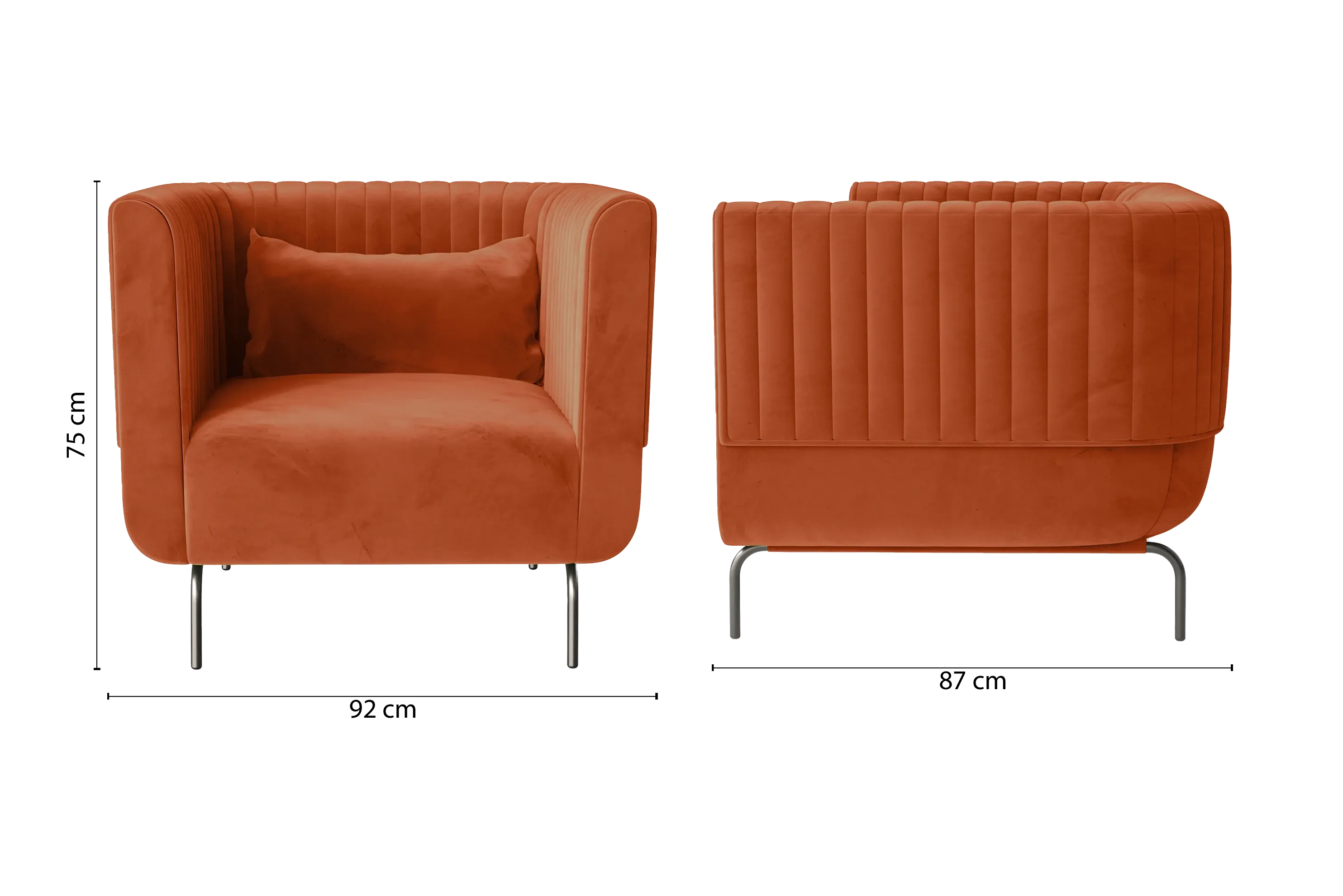 Jackson Armchair Orange Velvet