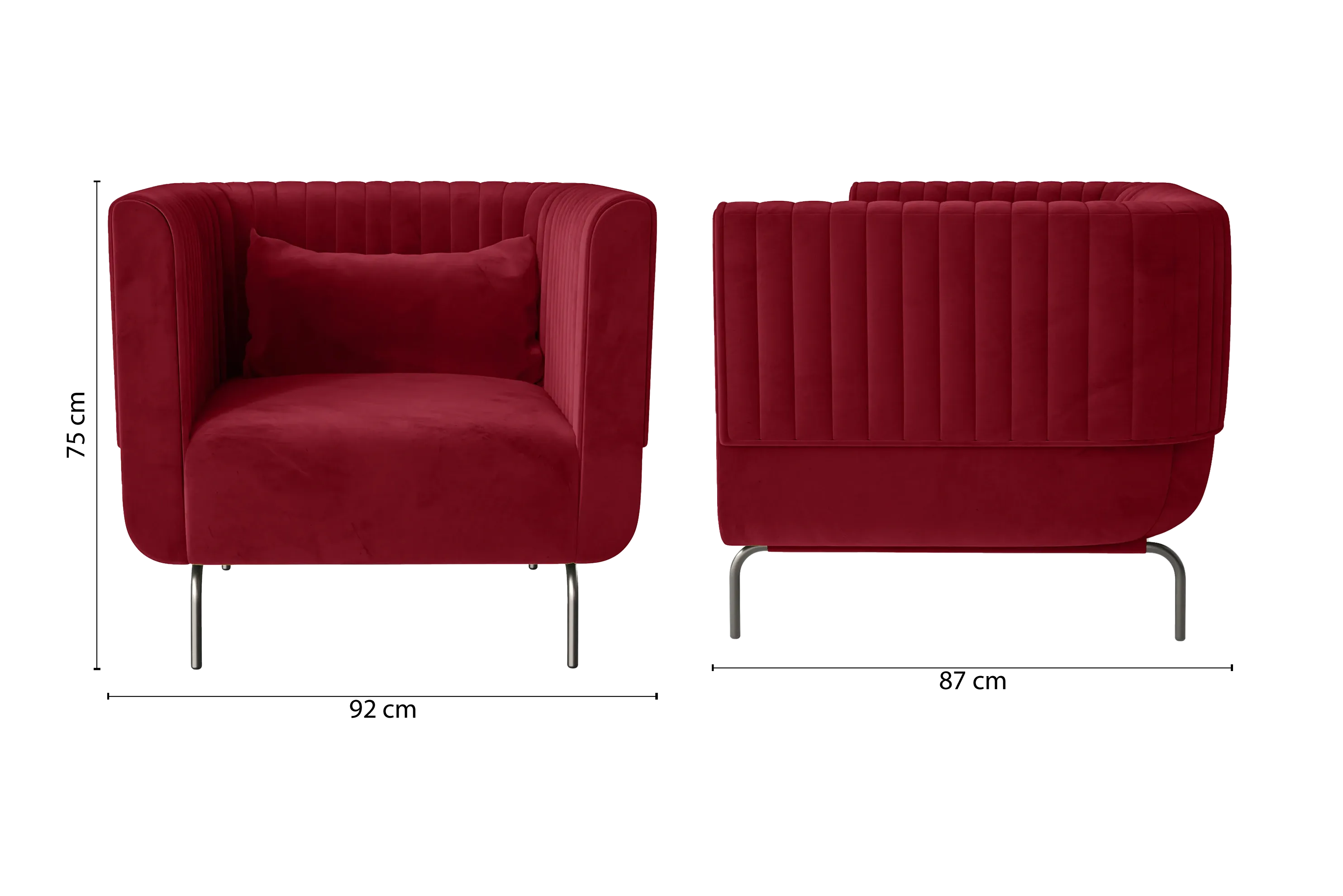 Jackson Armchair Red Velvet