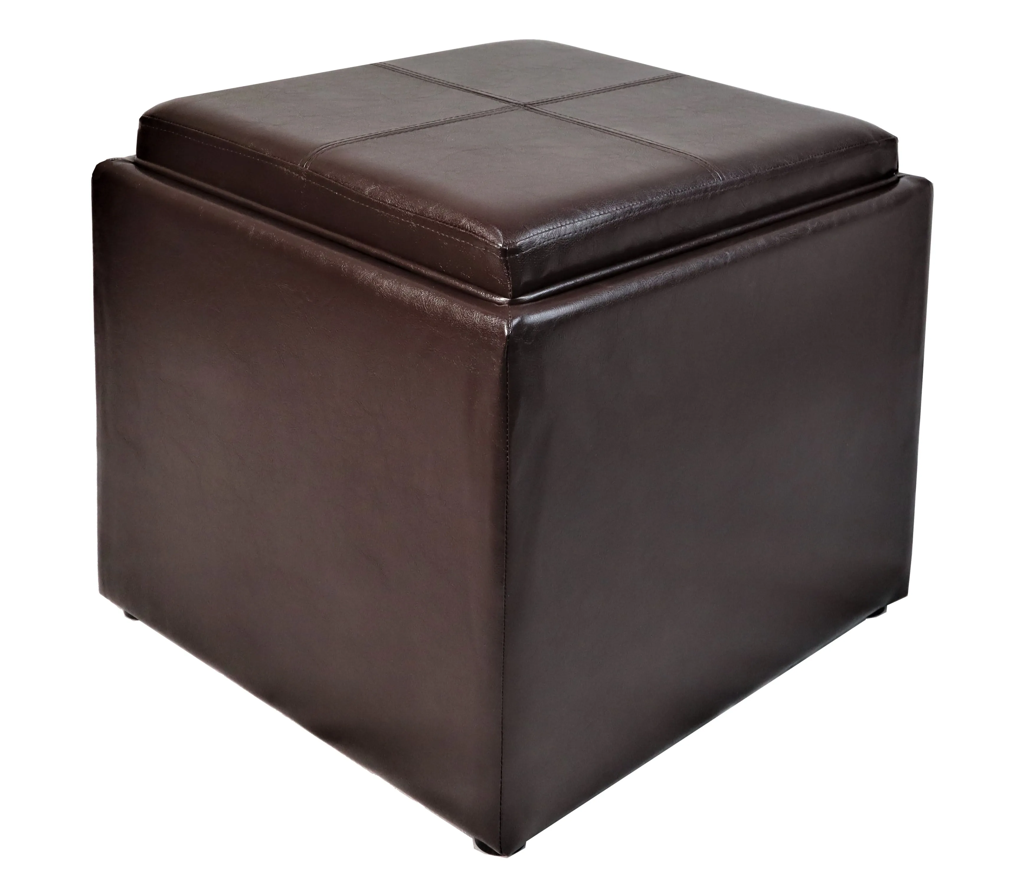 Kas Tray Top Brown Storage Ottoman