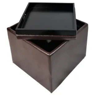 Kas Tray Top Brown Storage Ottoman