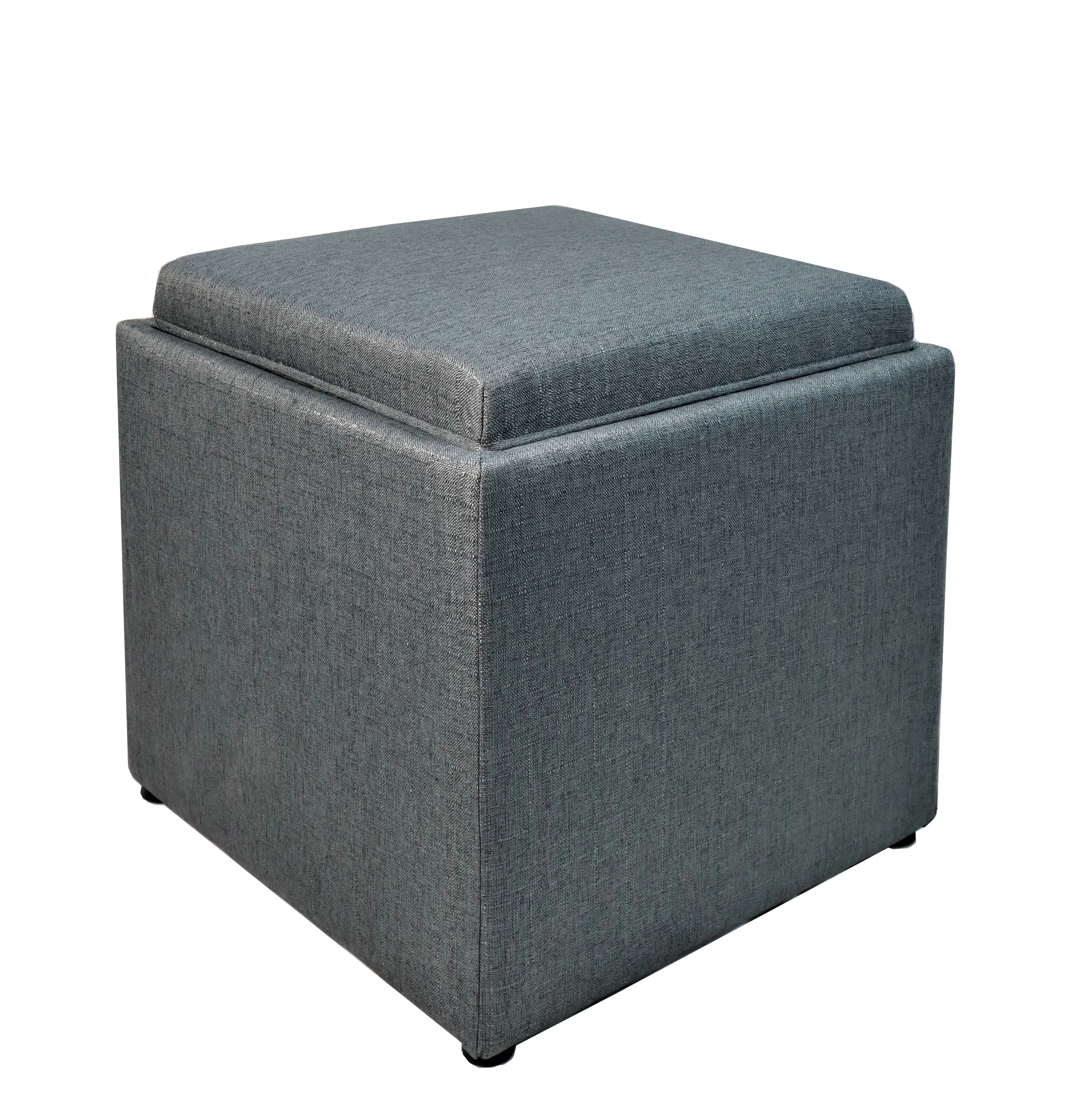 Kas Tray Top Grey Storage Ottoman