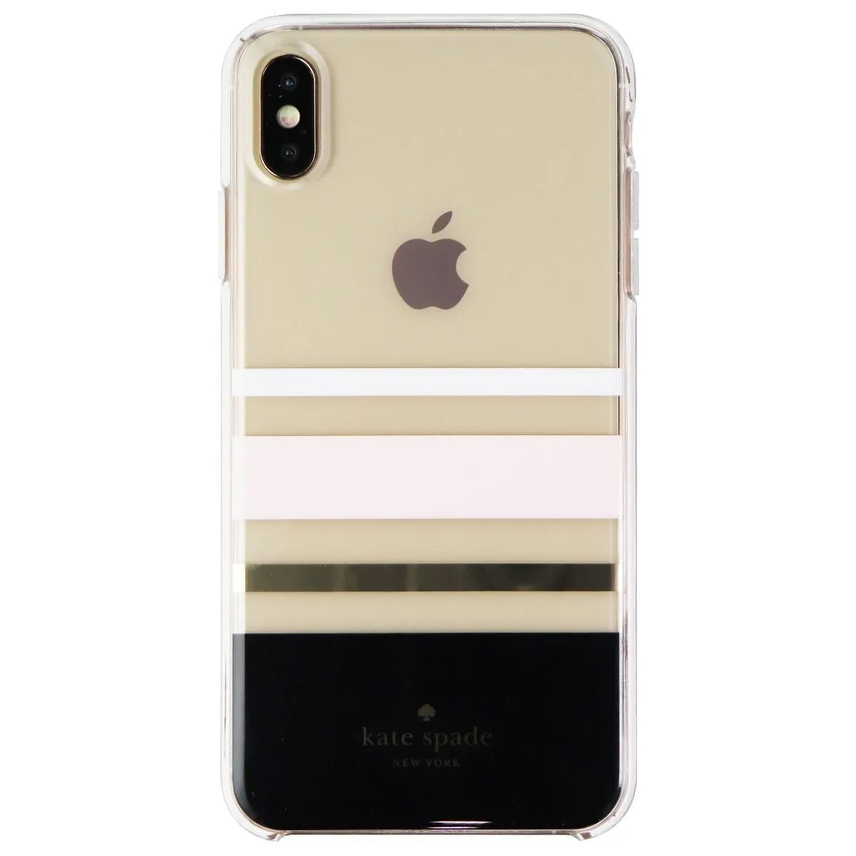 Kate Spade Hard Case for iPhone Xs Max - Charlotte Stripe Black/Cream/Blush/Gold