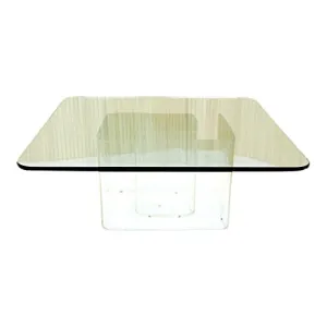 Khushi Decors Dinning Table Top Glass Centre - Side Table Top Centre Glass for Office, Bedroom, Living Room, Coffee Table, Multi Use (16x16 Inch (10 mm) RG)