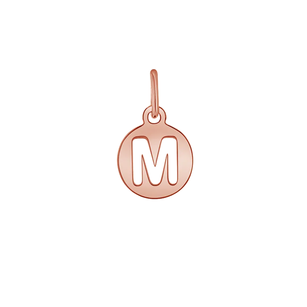 Kids Cut-Out Round Initial Letter Charm