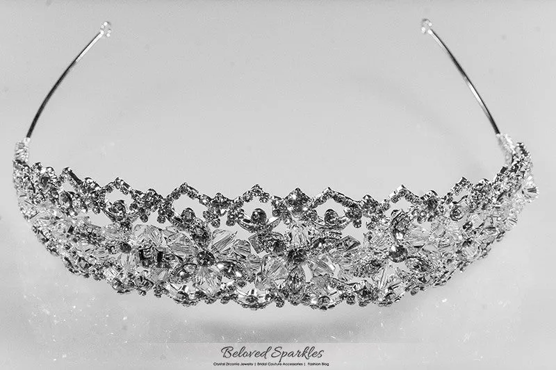 Lara Victorian Art Deco Swarovski Crystal Silver Tiara