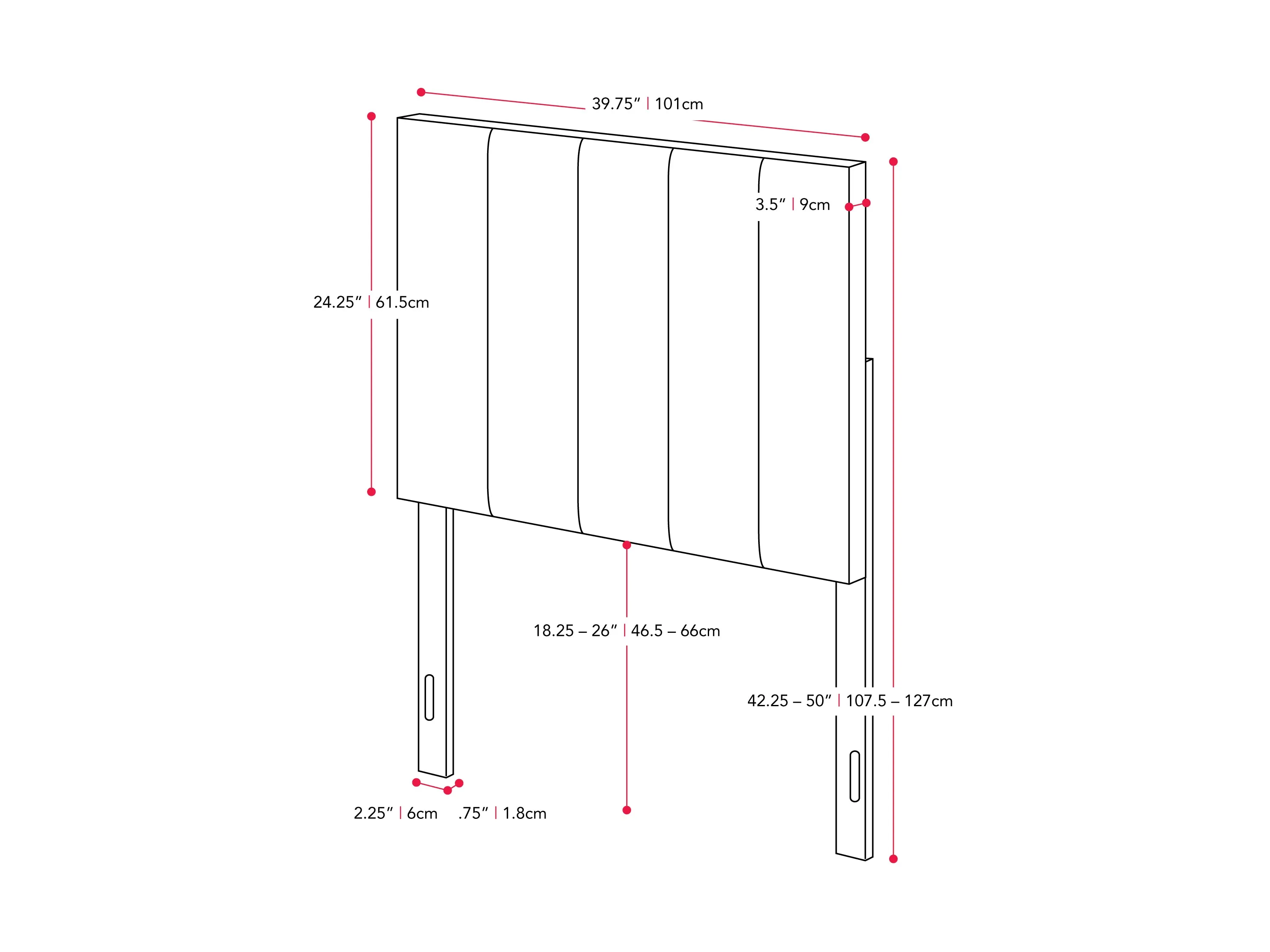 Light Blue Twin/Single Panel Headboard