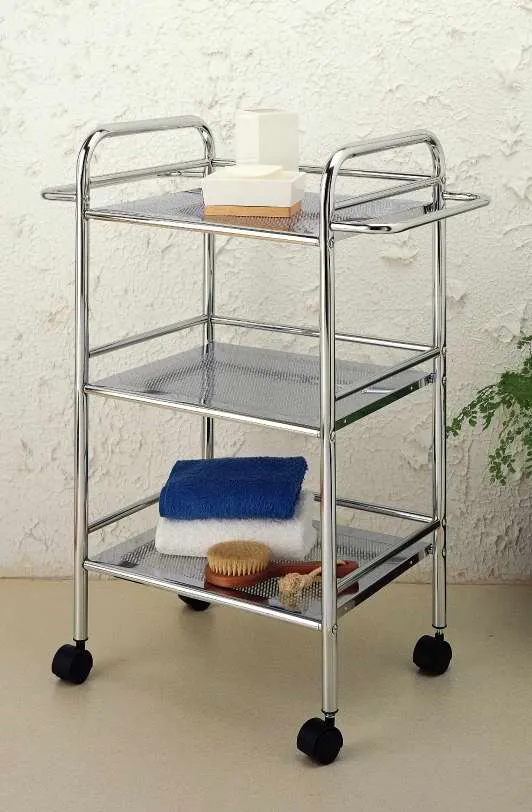 Lucy 3-Tier Shelf Trolley/ Storage Rolling Cart With 2 Handles