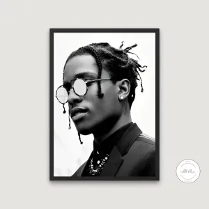 Luxury Fashion Asap Rocky Poster PRINTABLE WALL ART, Designer Wall Art, Printable Luxury Fashion Wall Art, Hypebeast Poster, Black & White Décor