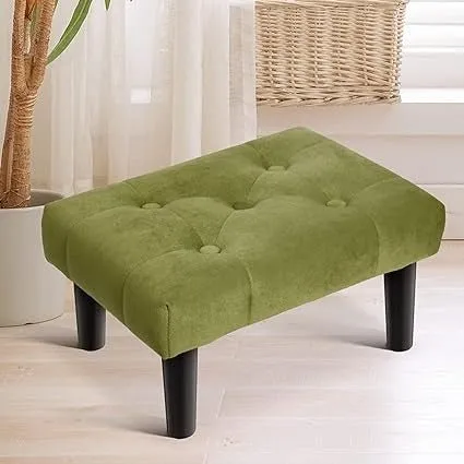 Malvina Rectangle Shape Fabric Ottoman Puffy for Foot Rest