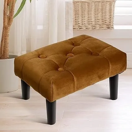 Malvina Rectangle Shape Fabric Ottoman Puffy for Foot Rest