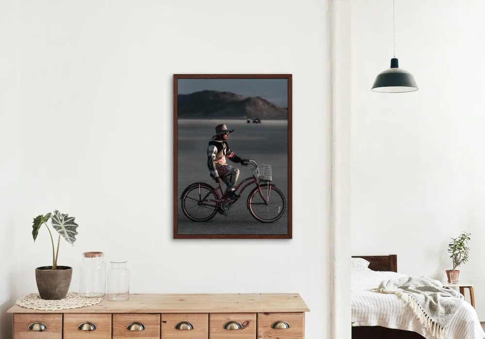 Man On Bike At Burning Man Poster INSTANT DOWNLOAD Art Print, Alternative Wall Art, Rock Poster, Avant Garde Decor, Music Festival Poster