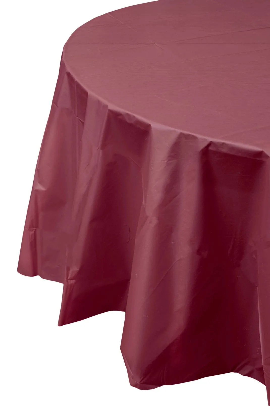 Maroon Plastic Tablecloth - 84" Round