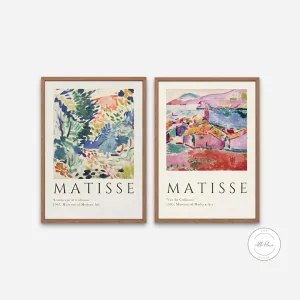 Matisse Set Of 2 PRINTABLE WALL ART, Museum Poster Prints, Matisse Garden, Landscape At Coulliere, Vintage Boho Decor, Exhibition Wall