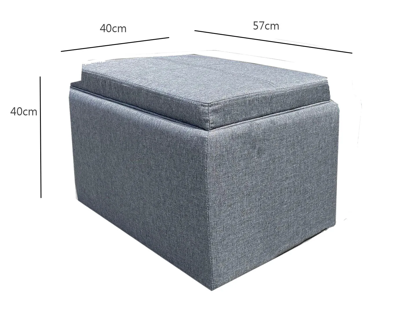 Merton Grey Storage Ottoman Bench