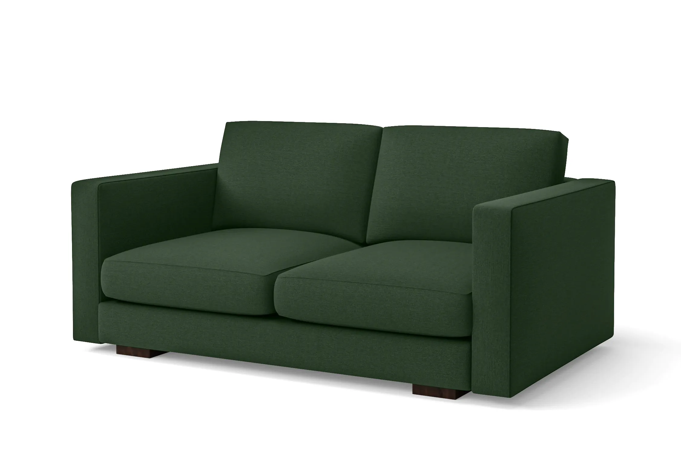 Messina 2 Seater Sofa Forest Green Linen Fabric