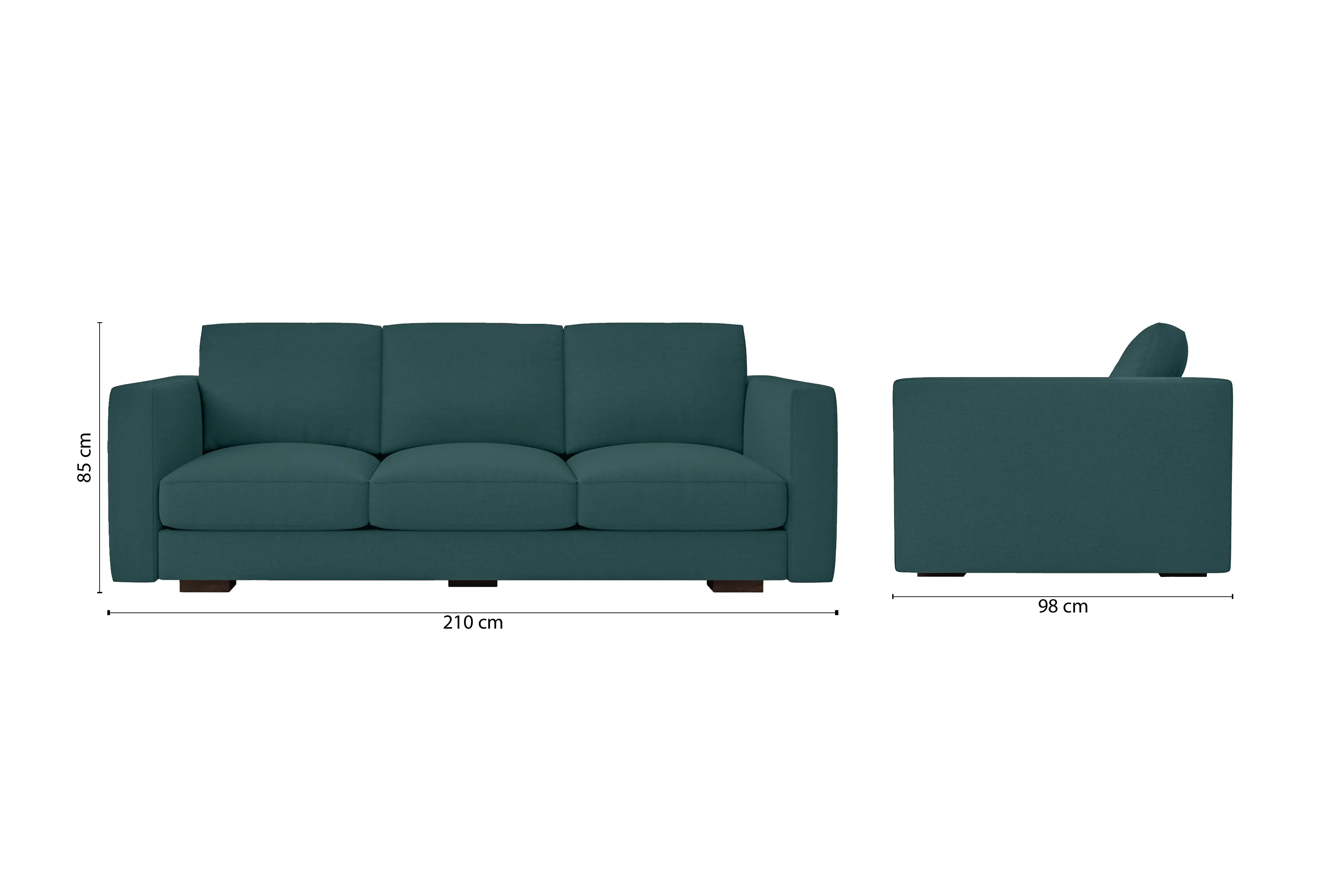 Messina 3 Seater Sofa Teal Linen Fabric