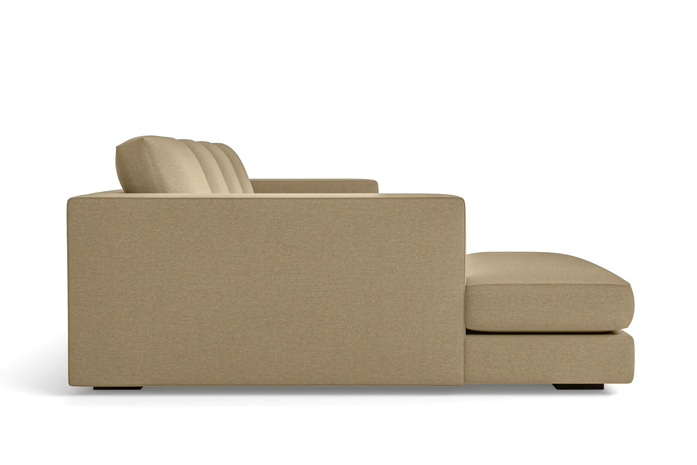 Messina 4 Seater Left Hand Facing Chaise Lounge Corner Sofa Beige Linen Fabric