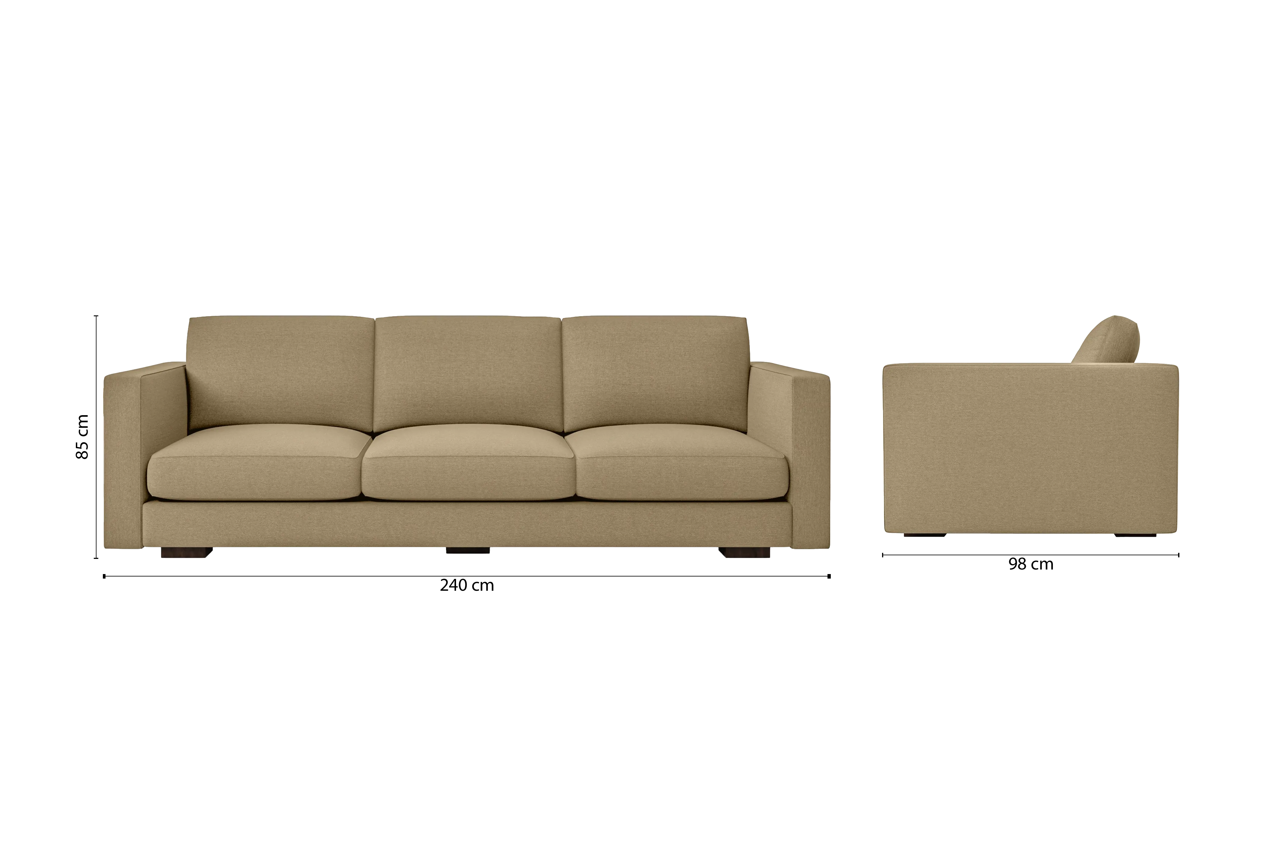 Messina 4 Seater Sofa Beige Linen Fabric