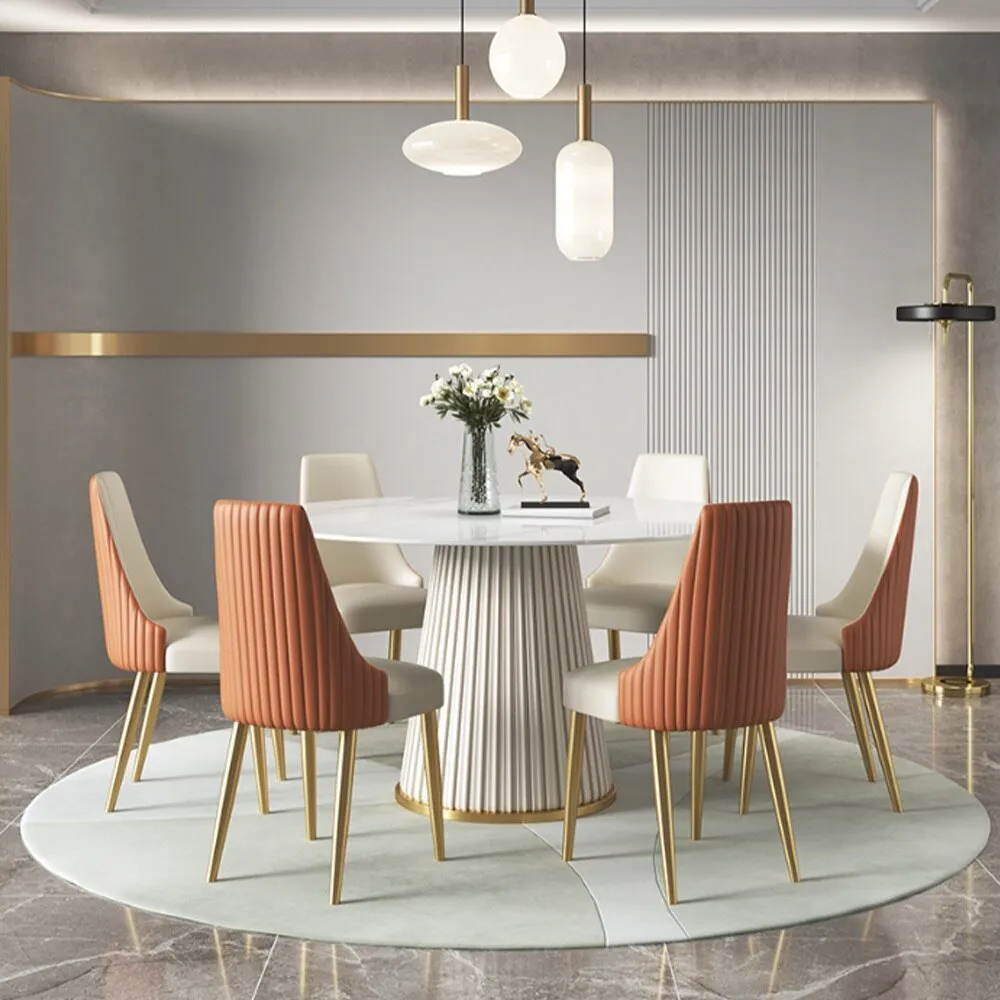 Modern Round Marble Dining Table Set