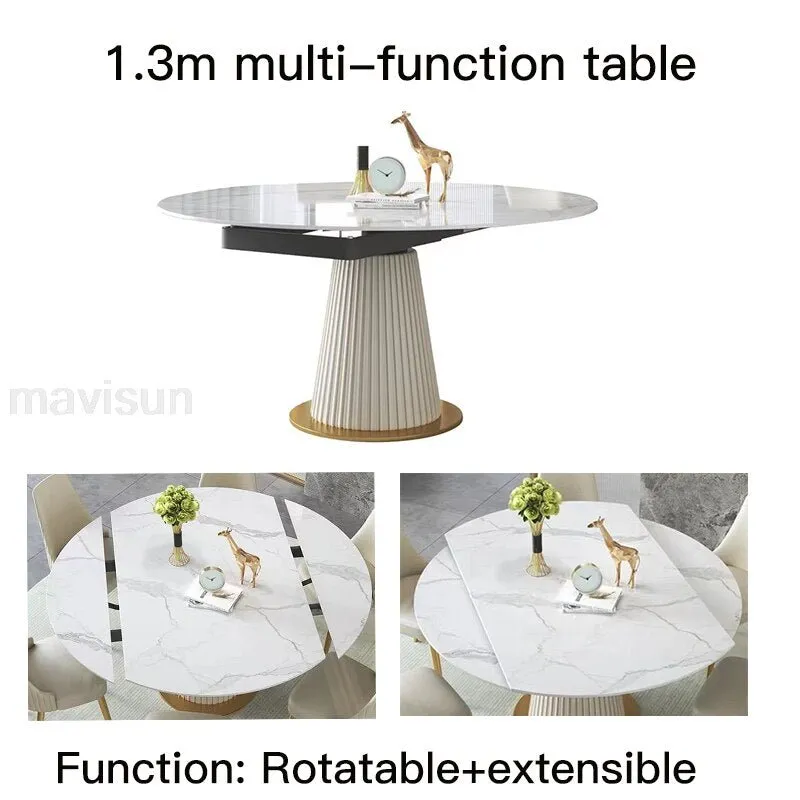 Modern Round Marble Dining Table Set