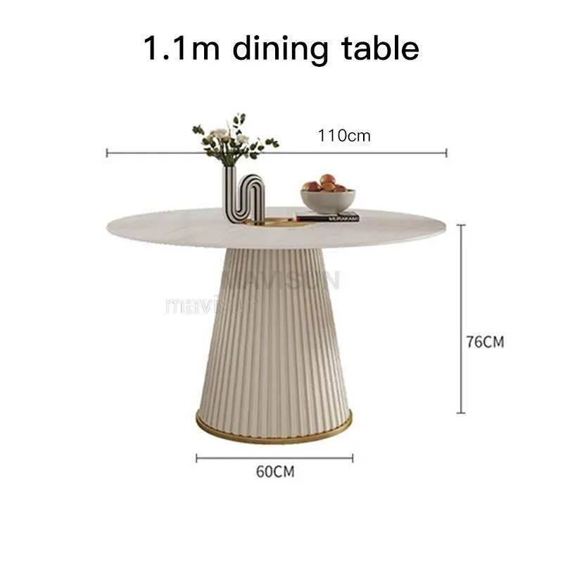 Modern Round Marble Dining Table Set