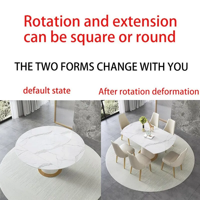 Modern Round Marble Dining Table Set