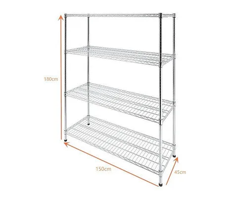 Modular Wire Storage Shelf 1500 x 450 x 1800mm Steel Shelving