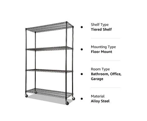 Modular Wire Storage Shelf 900 x 450 x 1800mm Steel Shelving