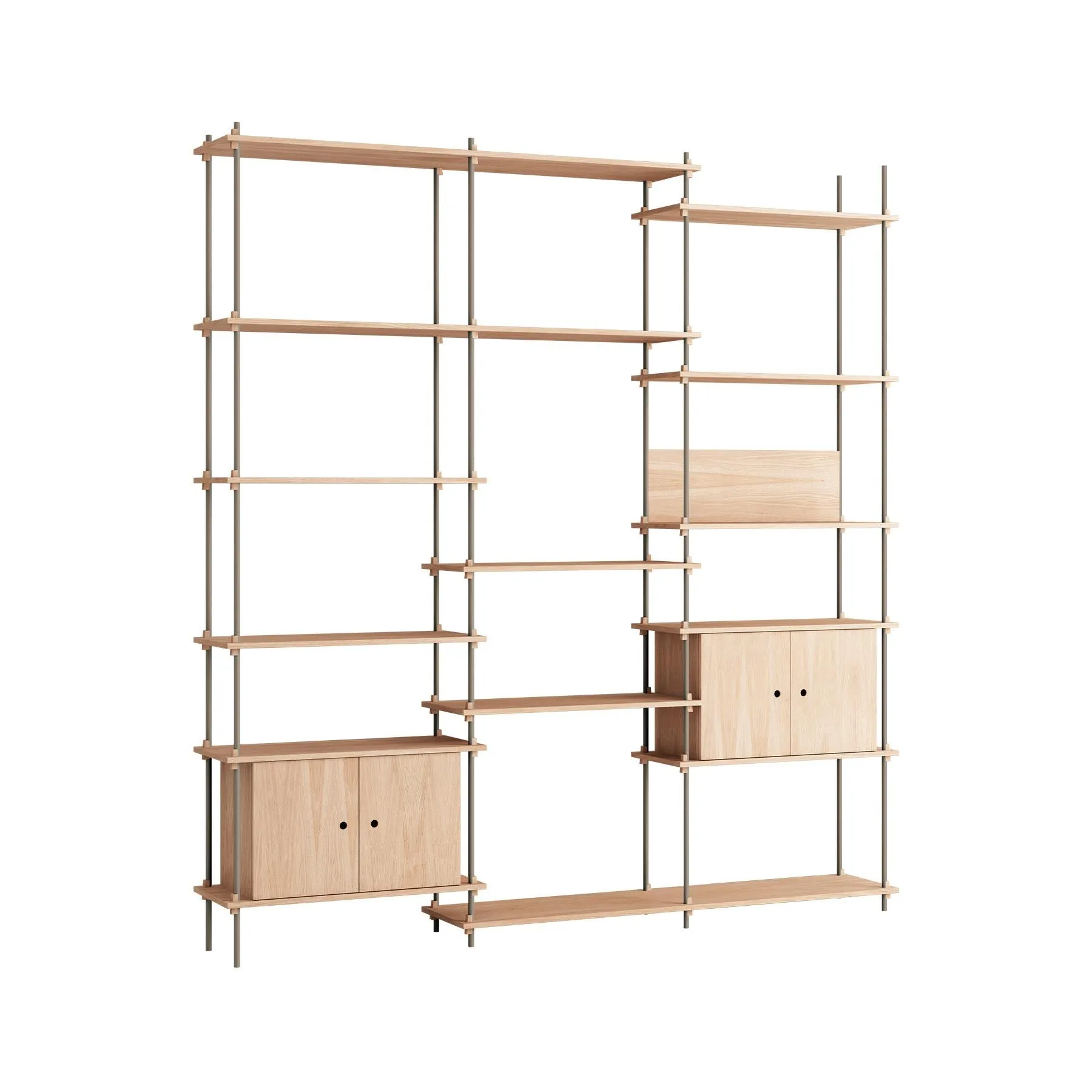 MOEBE triple shelving system with 2 cabinets