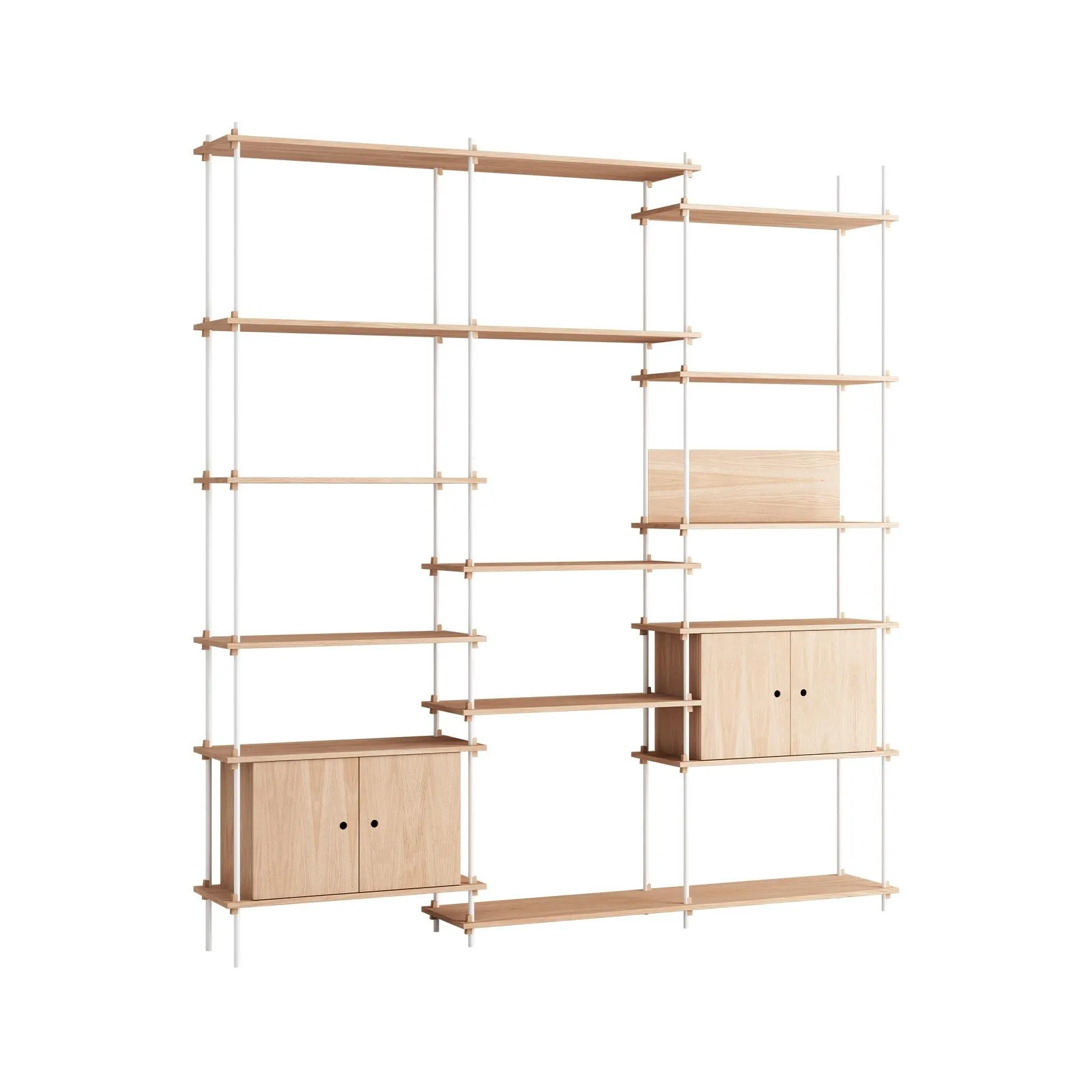 MOEBE triple shelving system with 2 cabinets