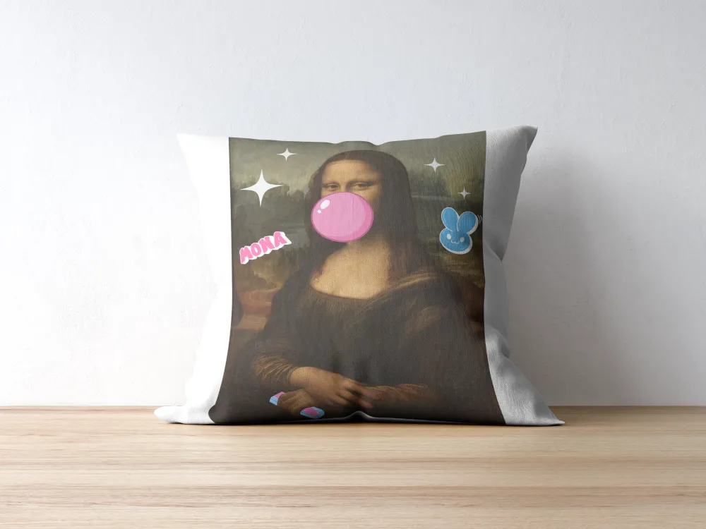 Mona Lisa Bubble Gum Poster PRINTABLE WALL ART, Mona Lisa Poster, Graffiti Wall Art, Mona Lisa Pop Art, Renaissance Portrait Altered Art