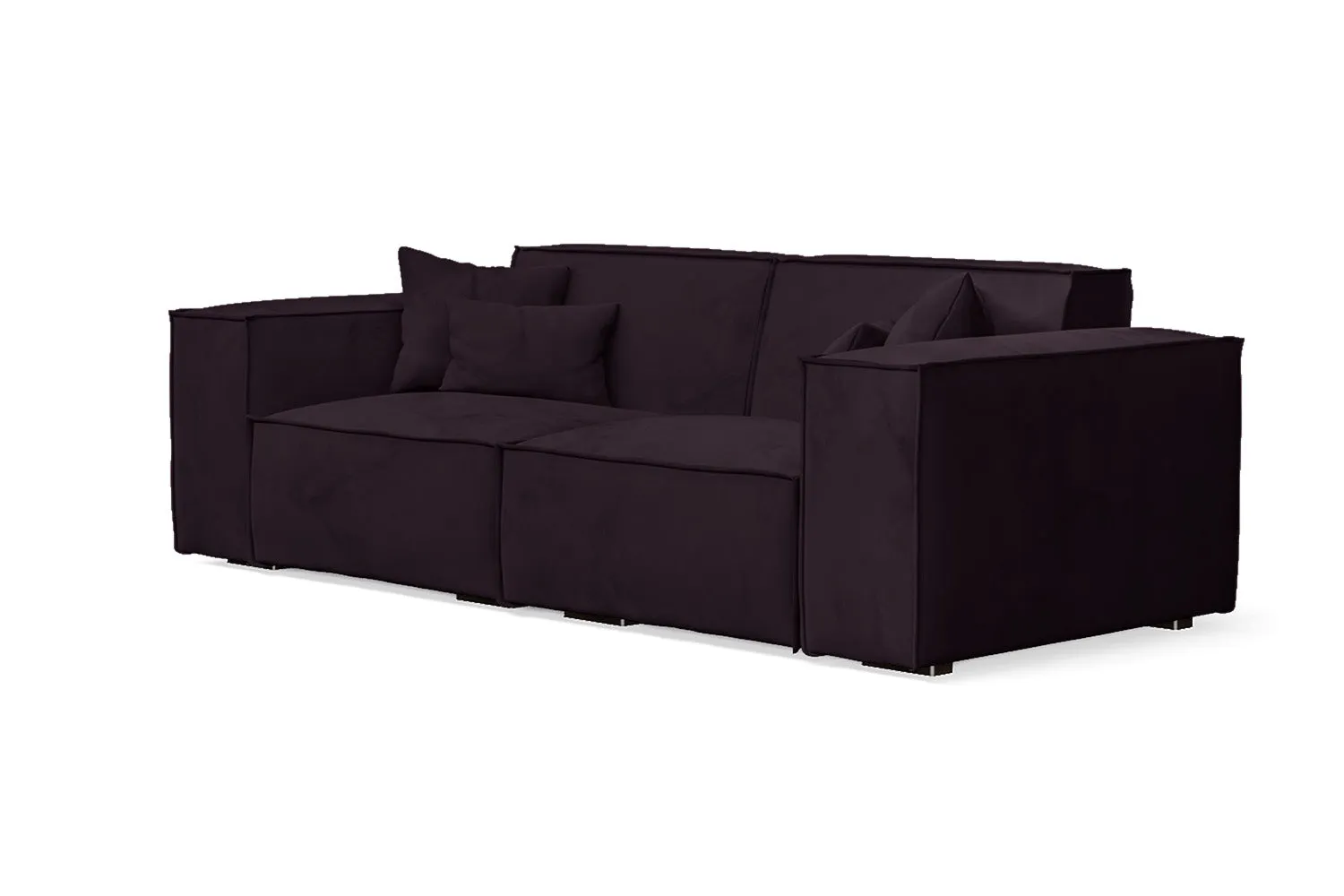 Naples 2 Seater Sofa Purple Velvet