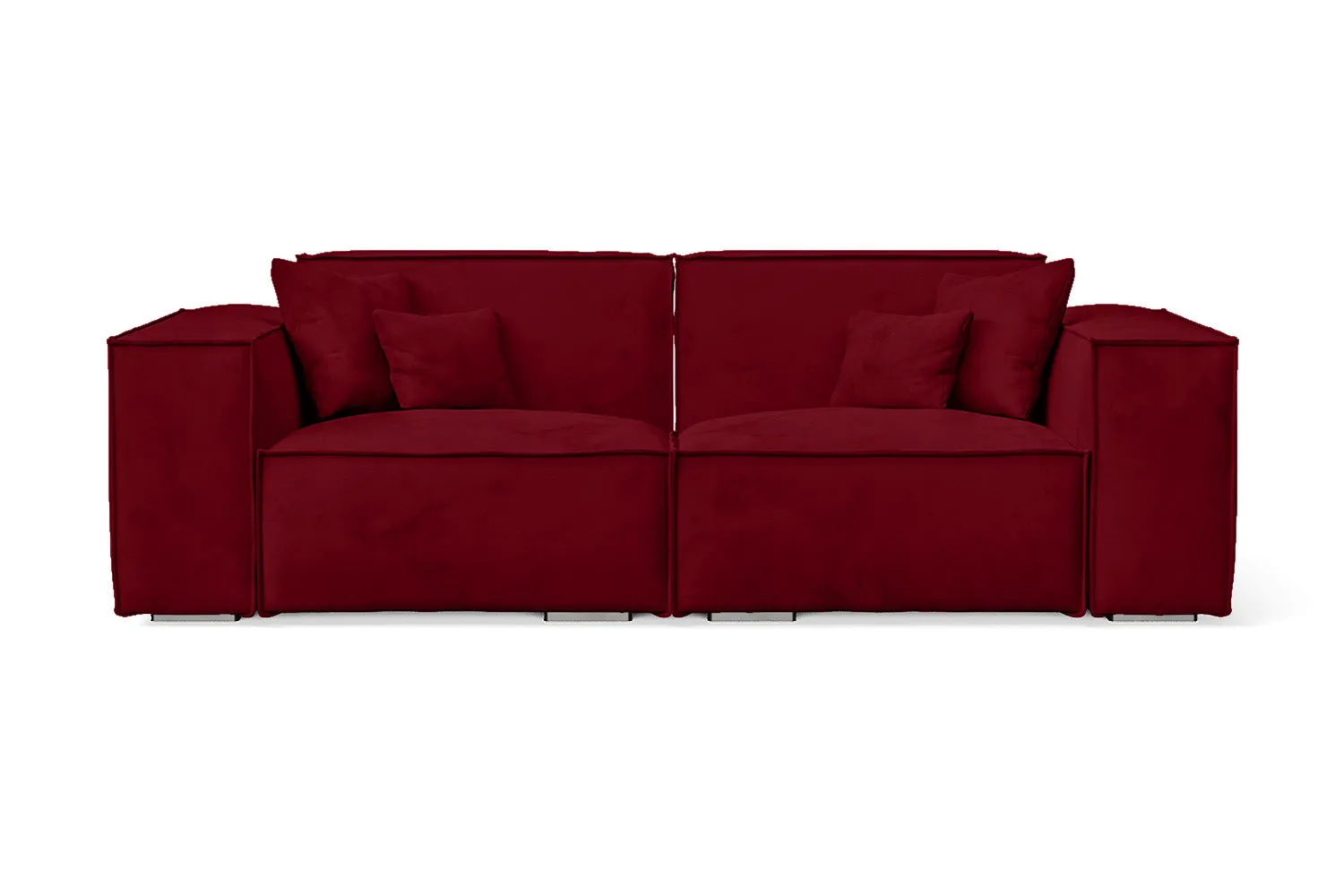 Naples 2 Seater Sofa Red Velvet