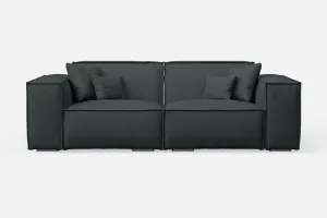 Naples 2 Seater Sofa Slate Leather