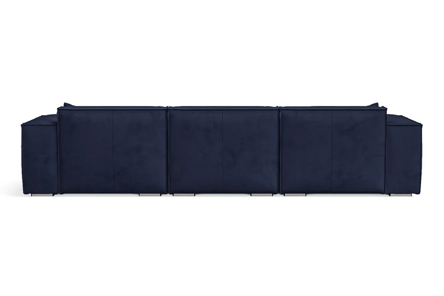 Naples 3 Seater Left Hand Facing Chaise Lounge Corner Sofa Dark Blue Velvet